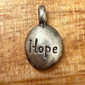 Charm Pendant 925 Sterling Silver "HOPE" . Wear on your own chain, or a cord.